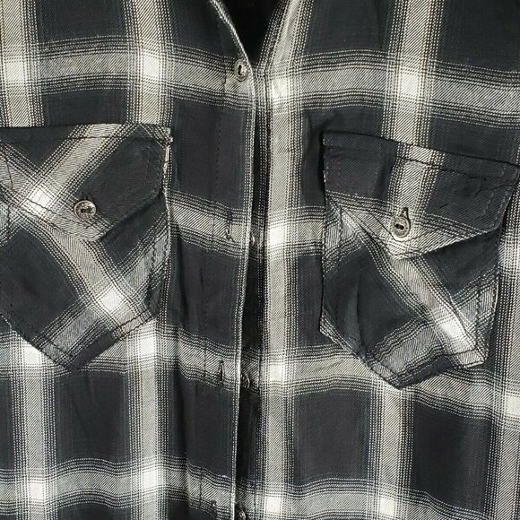 Blank NYC Plaid Duster Button Down Shirt XS NWT - Picture 11 of 11